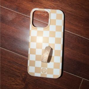 Toopy Checkerboard Phone Case in Beige & White